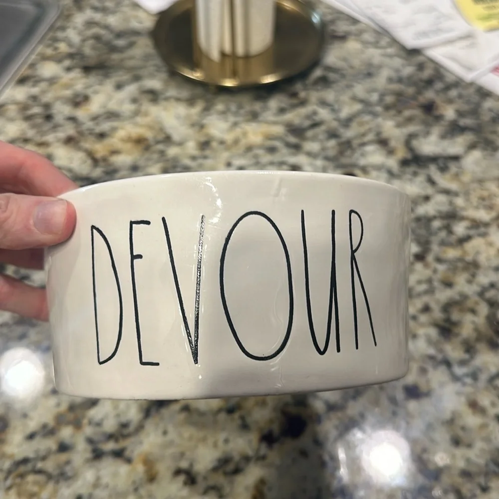 Rae Dunn Devour Dog Bowl